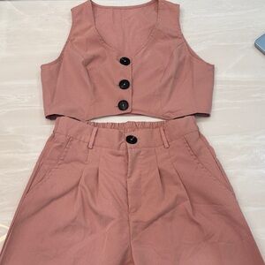 Women's Pink Two-Piece Set